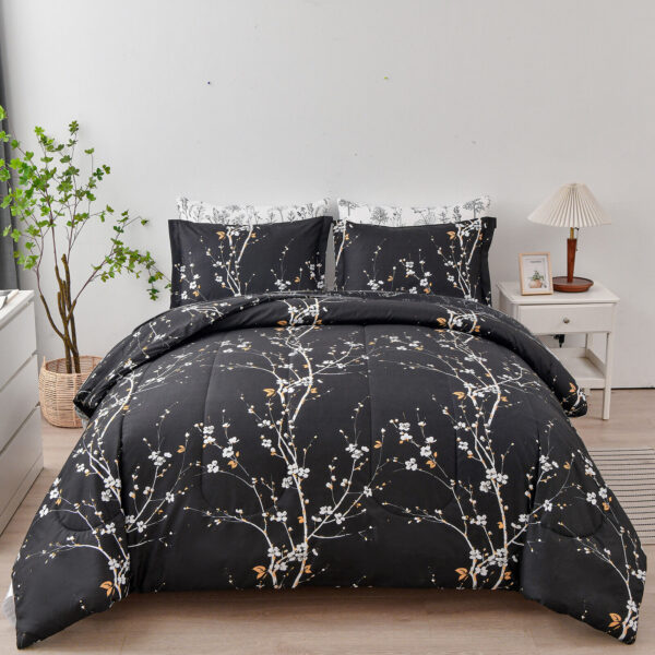 Fanno-Soft Leaves Comforter Set  King Size  Quilted Bedding with Pillowcases