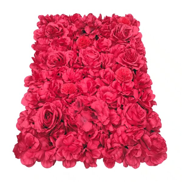 Fanno-Artificial Flower Wall Panel Romantic Red Handcrafted Backdrop for Events Home Decor