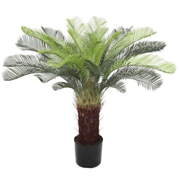 Fanno-Artificial Cycad Palm Tree 105cm UV Resistant Faux Plant for Indoor Outdoor Decor