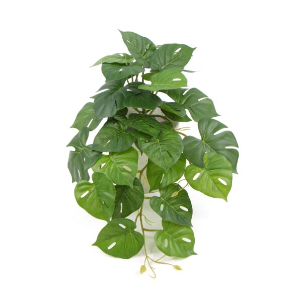 Fanno-Decorative Ceramic Bowl Potted Artificial Monstera Plant 30cm Indoor Decor