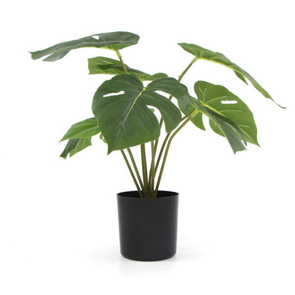 Fanno-Potted Artificial Split Philodendron Plant Real Touch Leaves Indoor Decor 35cm