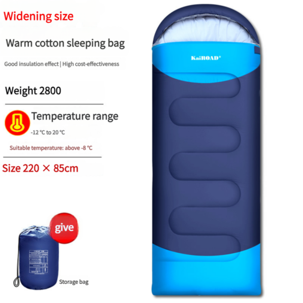 Fanno-Mummy Sleeping Bag Waterproof Lightweight Camping Hiking 3 Season 220cm Blue