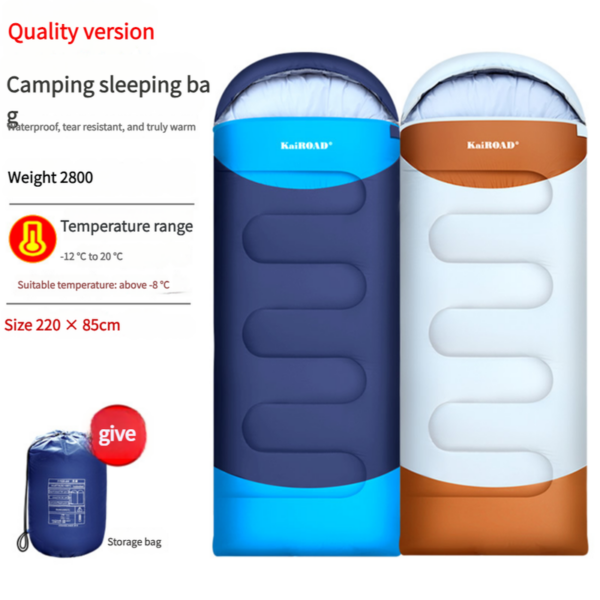 Fanno-Mummy Sleeping Bag Waterproof Lightweight Camping Hiking 3 Season 220cm Blue