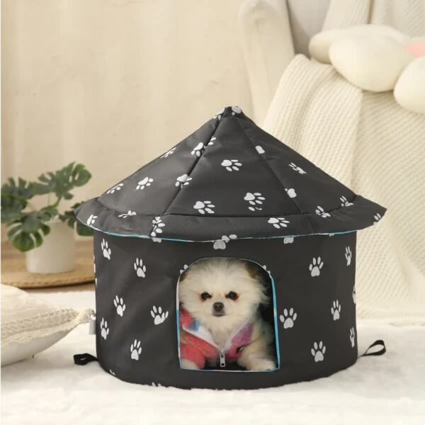 Fanno-Outdoor Cat House Warm Weatherproof Insulated Shelter Size S Color Brown