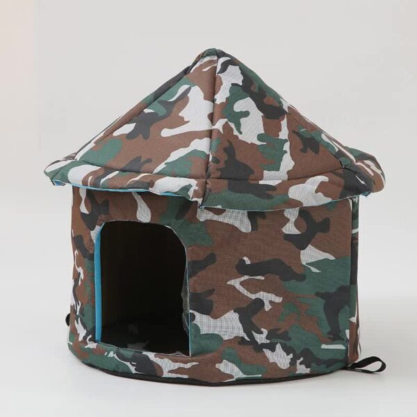 Fanno-Outdoor Cat House Warm Shelter Waterproof Insulated Size M Color Brown