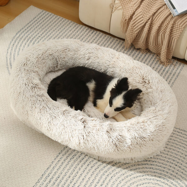 Fanno-Pet Bed Cozy Soft Machine Washable Size L Color Gradient Coffee