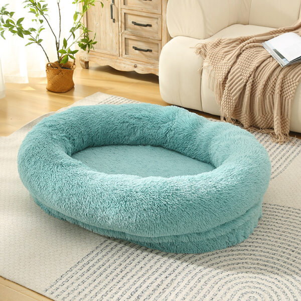 Fanno-Pet Bed Cozy Soft Machine Washable Size S Emerald Green Donut Shape