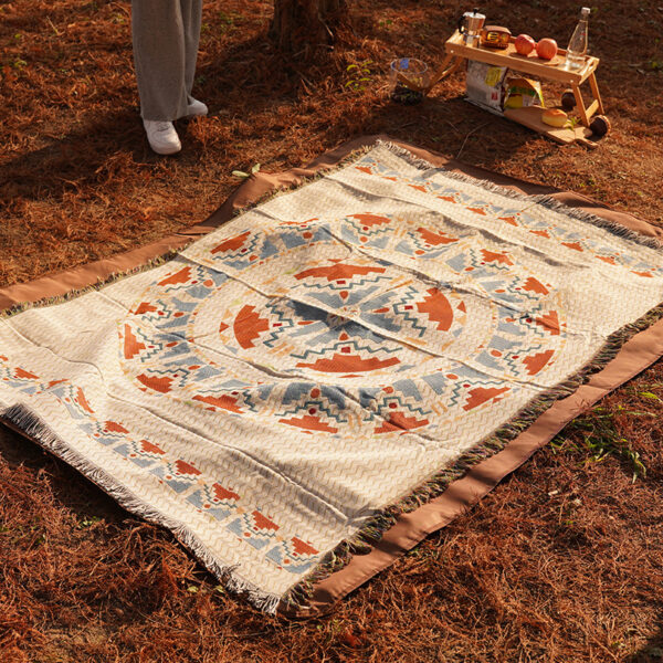 Fanno-2pcs pack set 180*230cm Bohemian Picnic Blanket  Waterproof Camping Blanket  Outdoor Rug for Camping  Picnic  Beach