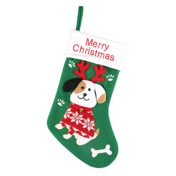 Fanno-cute dog christmas stockings gift bag decoration socks cartoon 2pcs red