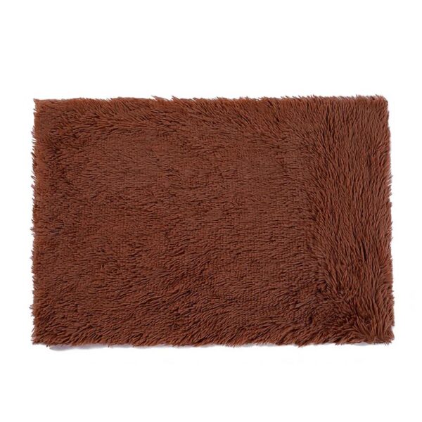 Fanno-Soft Faux Fur Pet Blanket Anti-Anxiety Cozy Throw M 80x55cm Coffee