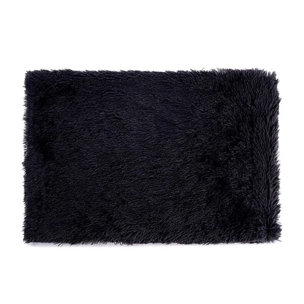 Fanno-Cozy Pet Blanket Soft Faux Fur Anti-Anxiety M 80x55cm Black