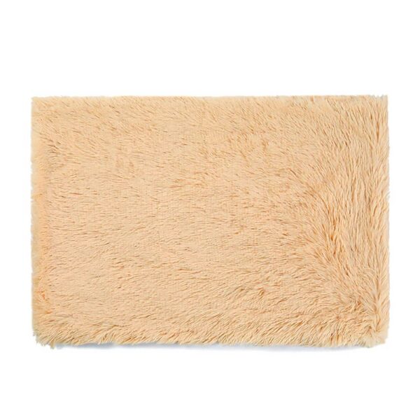 Fanno-Soft Faux Fur Pet Blanket Cozy Anti-Anxiety M Apricot 80x55cm Throw