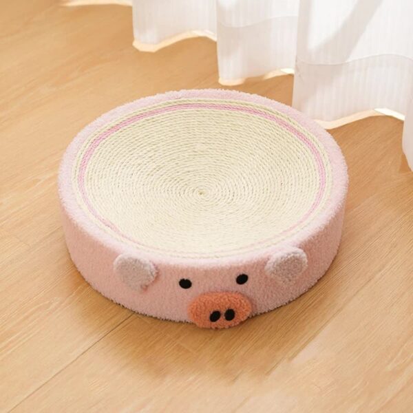 Fanno-Cute Cat Scratcher Bed Pink Pig Sisal Pad 40x40x10cm Animal Design