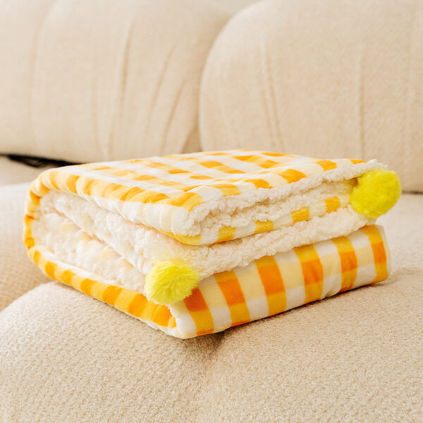 Fanno-Pet Blanket Soft Cushion Pillow Yellow XL 100x78cm Cozy Small Dog