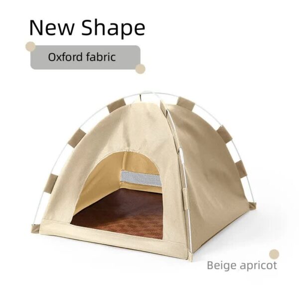 Fanno-Pet Tent Windproof Dustproof Outdoor Cat House M Apricot Size 40x40x37