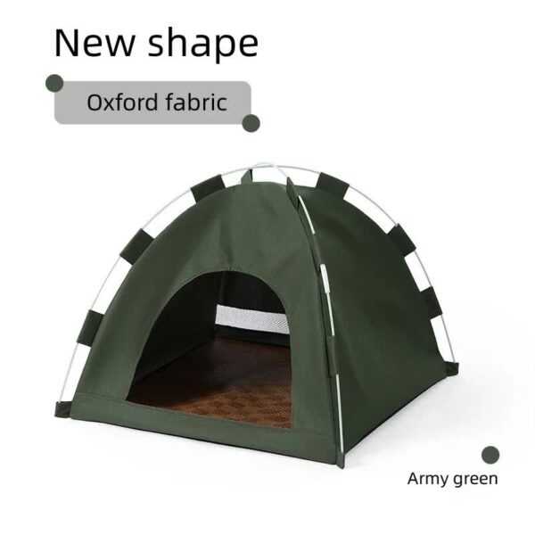 Fanno-Pet Tent Windproof Dustproof Outdoor Cat House Green Size S 35x35x30cm