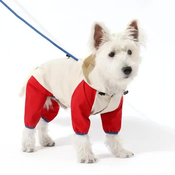 Fanno-Dog Raincoat Waterproof Windproof Size L White Outdoor Comfort