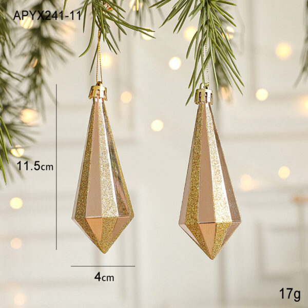 Fanno-Christmas Ornaments Set 10 Gold Rose Gold Tree Decorations Size 10cm