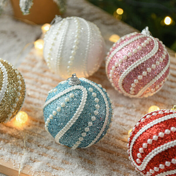 Fanno-Christmas Baubles 10 Glitter Ornaments Red Blue Gold Pink White 2 Sets