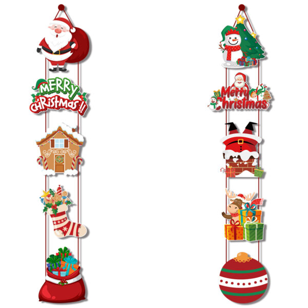 Fanno-Set of 10 Christmas Hanging Door Decorations - Santa  Snowman  Stocking  and Gingerbread Ornaments  (3 set   30 pieces)