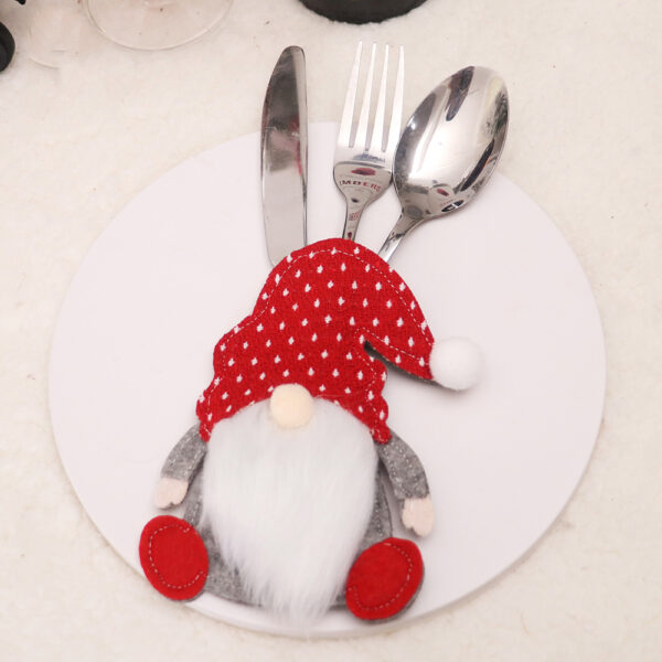 Fanno-Christmas Gnome Cutlery Holder - Festive Silverware Bag for Holiday Table Decor 10 pieses