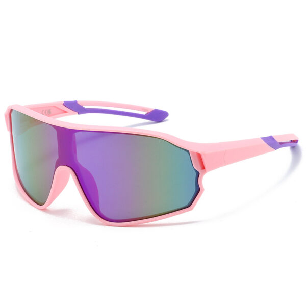 Fanno-Fashionable Sports Sunglasses with Colorful Mirror Lenses - UV400 Protection for Cycling & Outdoor Activities  Pink