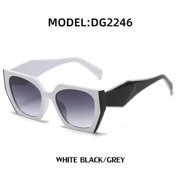 Fanno-Bold Oversized White Black Frame Grey Lens Sunglasses