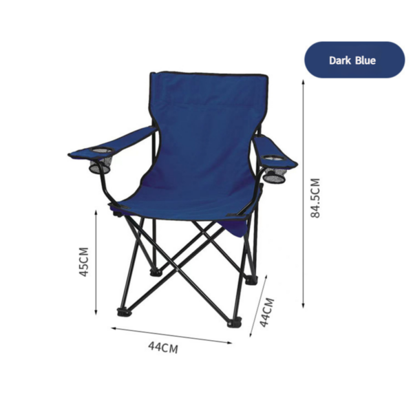 Fanno-2pcs Blue Portable Folding Camping Chair with Armrests and Cup Holder