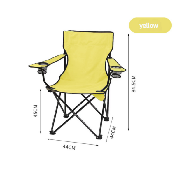 Fanno-2pcs Yellow Portable Folding Camping Chair with Armrests and Cup Holder