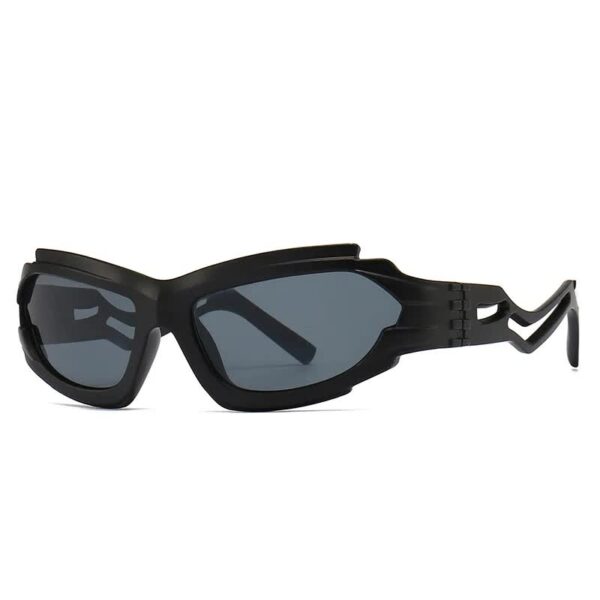 Fanno-Futuristic Sports Wrap Man Sunglasses - Bold Black Frames with UV Protection