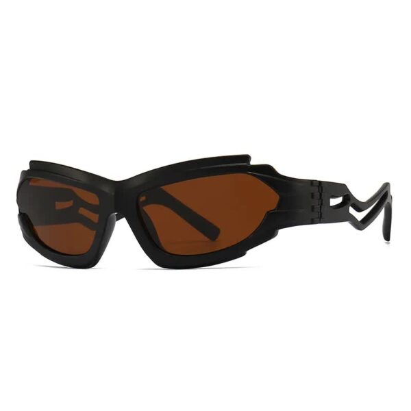 Fanno-Futuristic Sports Wrap Man Sunglasses - Bold Brown Frames with UV Protection