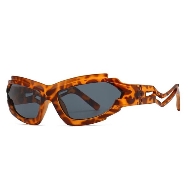 Fanno-Futuristic Sports Wrap Man Sunglasses - Bold Leopard Frames with UV Protection