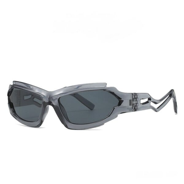 Fanno-Futuristic Sports Wrap Man Sunglasses - Bold Gray Frames with UV Protection