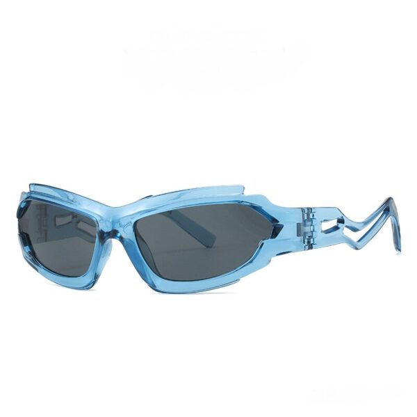 Fanno-Futuristic Sports Wrap Man Sunglasses - Bold Blue Frames with UV Protection