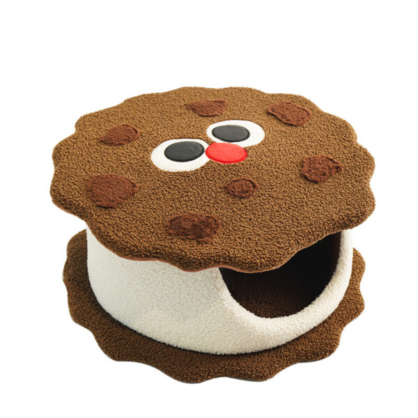 Fanno-Adorable Cookie-Shaped Cat Bed - Cozy and Playful Pet Hideout (50x20 cm)