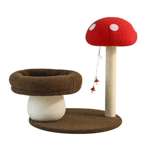 Fanno-Mushroom-Themed Cat Tree with Cozy Bed and Scratching Post (48x48x58 cm)