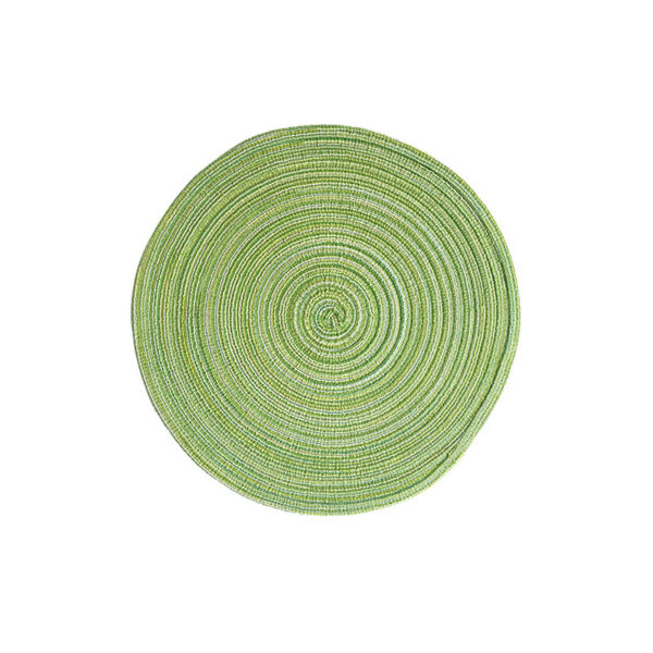 Fanno-Round Woven Placemats -Colorful Braided Table Mats for Dining & Home Decor 18cm 10pcs Green