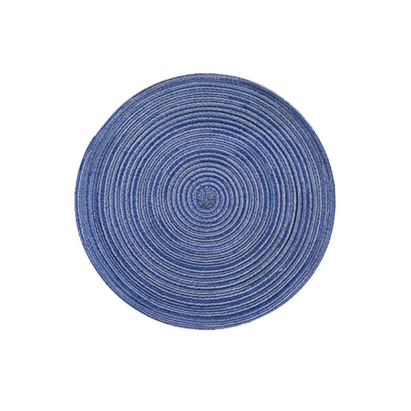 Fanno-Round Woven Placemats -Colorful Braided Table Mats for Dining & Home Decor 30cm 10pcs Blue