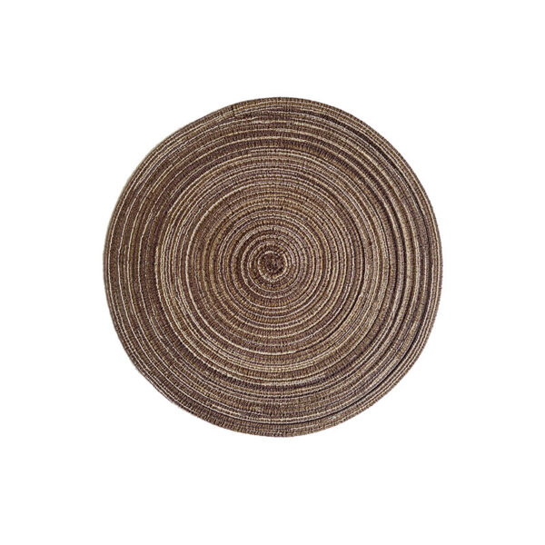 Fanno-Round Woven Placemats -Colorful Braided Table Mats for Dining & Home Decor 30cm 10pcs Coffee