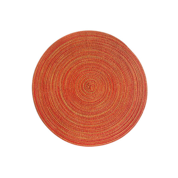 Fanno-Round Woven Placemats -Colorful Braided Table Mats for Dining & Home Decor 30cm 10pcs orange