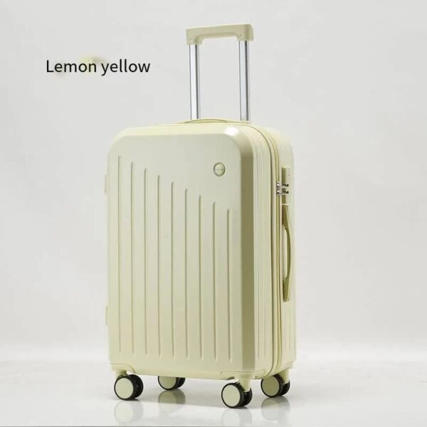 Fanno-Smart Carry-On Luggage with Cup Holder & USB Charging Port - Yellow Color Spinner Suitcase for Travel Convenience  24 inch