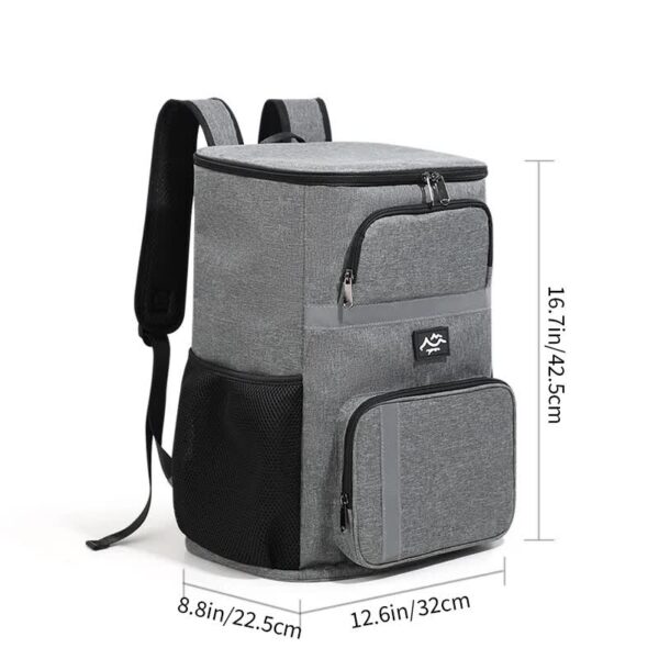 Fanno-Insulated Cooler Backpack - Portable Outdoor Picnic and Beverage Bag with Bottle Opener (Gray)