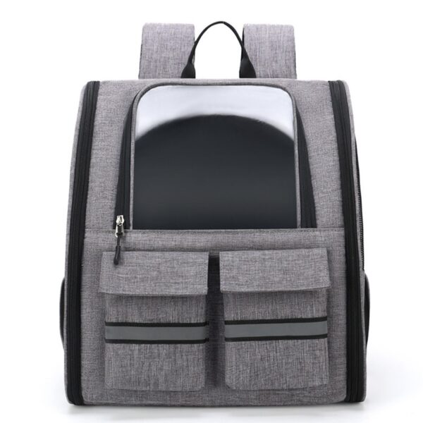 Fanno-Grey Collapsible Pet Carrier Backpack with Trolley Sleeve