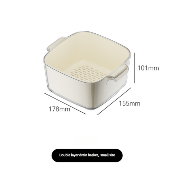 Fanno-Two-Layer Drain Basket Colander - Small Size (Ivory  2 set)