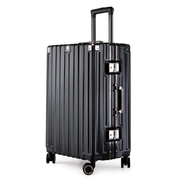 Fanno-Aluminum Alloy Hard-Shell Suitcase with TSA Lock -22" Spinner Luggage in Black