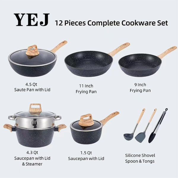 Fanno-YEJ 12-Piece Non-Stick Complete Cookware Set