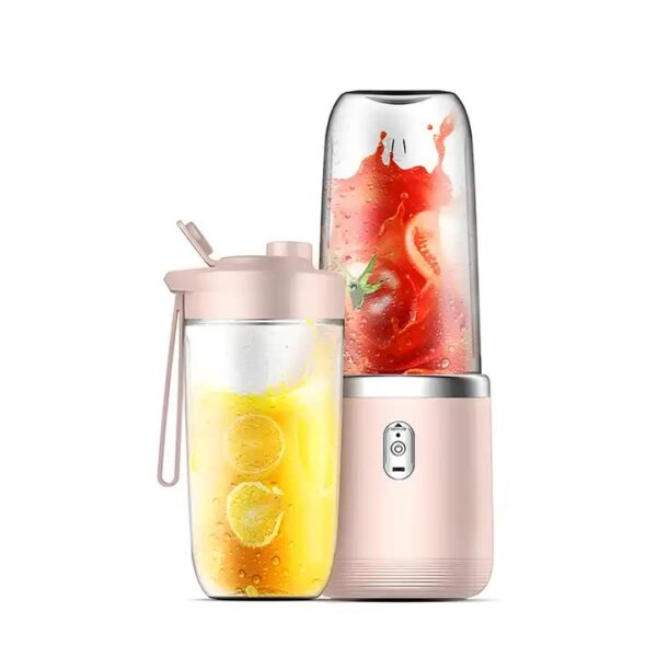 Fanno-Portable High-Speed Blender with USB Rechargeable Battery - 2-in-1 Bottle and Cup Design  Compact and Powerful (pink)