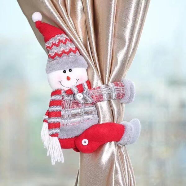 Fanno-Snowman Curtain Tieback - Festive Plush Christmas Curtain Holder for Holiday Decor 22*44cm  2 PCS