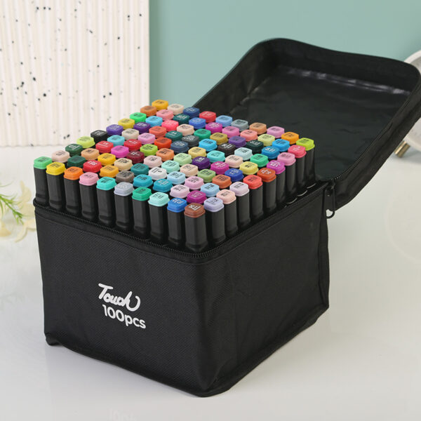 Fanno-Professional Dual-Tip Marker Set - 100 Colors with Color-Coded Caps for Easy Identification