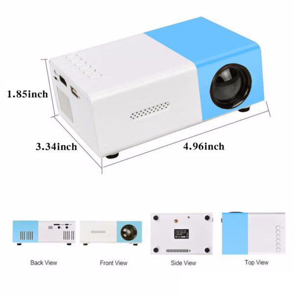 Fanno-Mini Home Portable Cinema Projector - LED Compact Entertainment Projector for Movies & Gaming (White+blue)